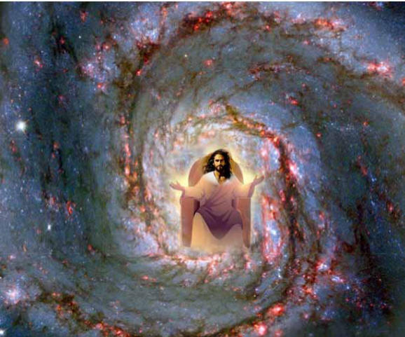 Jesus, center of huge galaxy